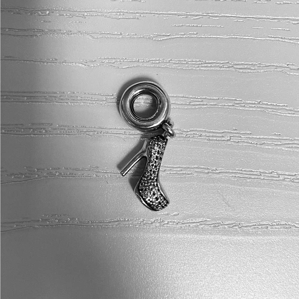 Authentic Pandora silver paved stiletto dangle charm